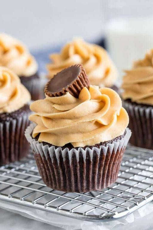 Peanut Butter Cupcakes with Chocolate Frosting
