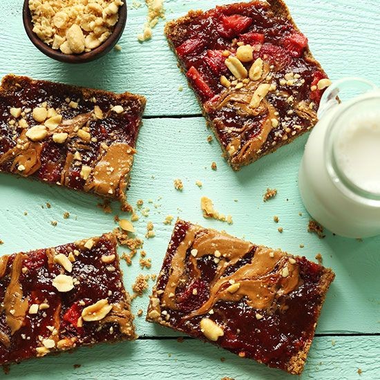 Peanut Butter Jelly Raw Granola Bars