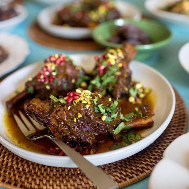 Persian Lamb Shanks with Pomegranate Glaze
