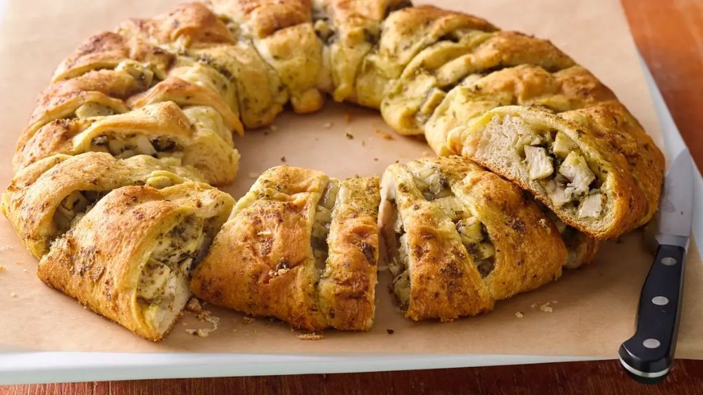 Pesto Chicken Crescent Roll Casserole