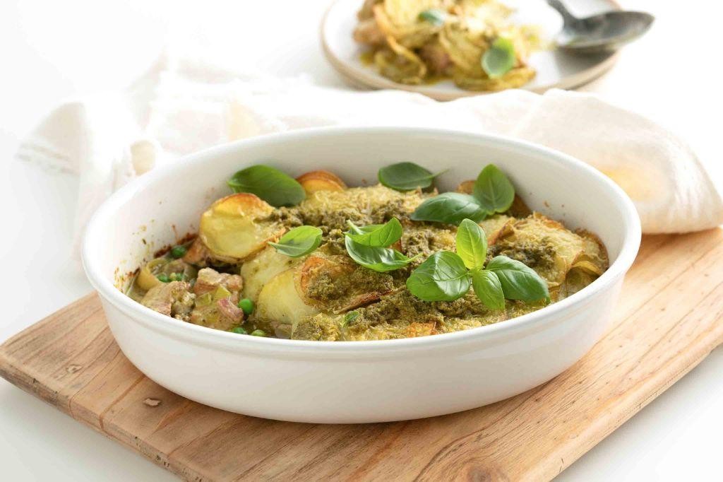 Pesto Chicken and Potato Casserole