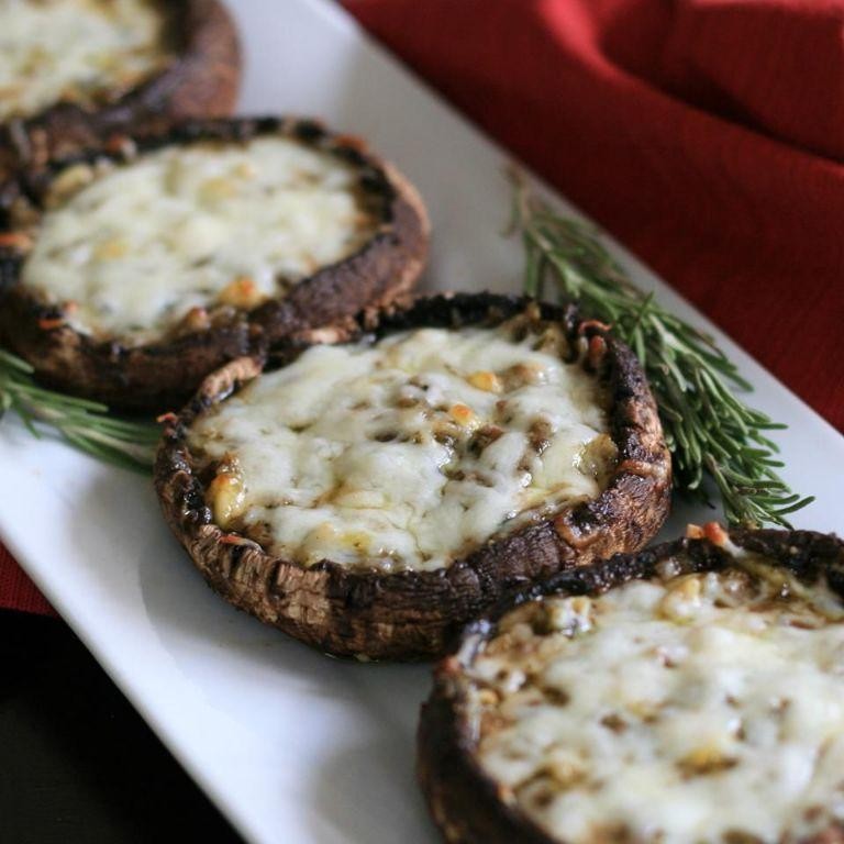 Pesto Cream Stuffed Portobello Mushrooms