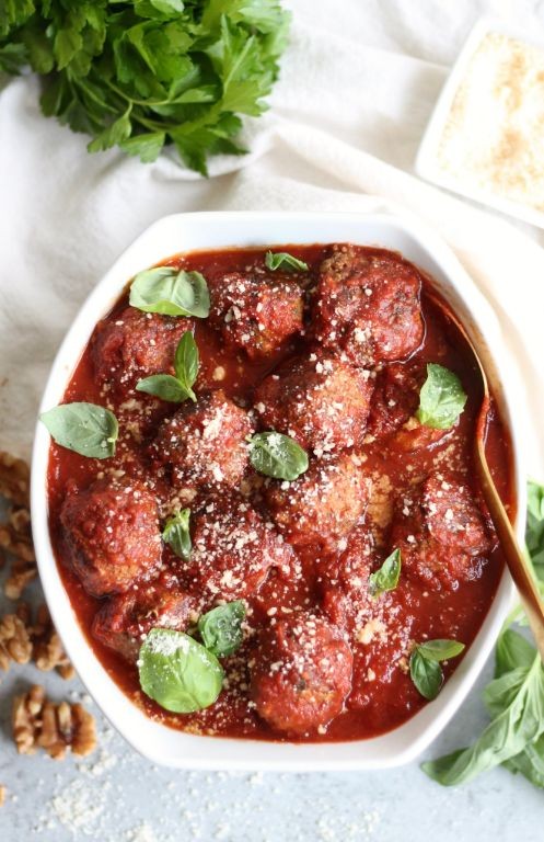 Pesto Crock Pot Meatballs