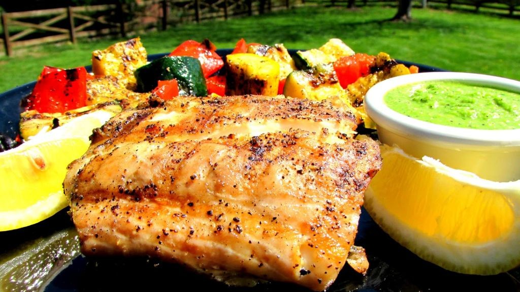 Pesto Marinated Grilled Rockfish