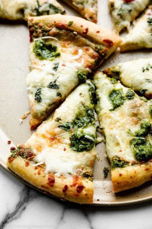 Pesto Pizza Sauce with Fresh Basil and Pine Nuts