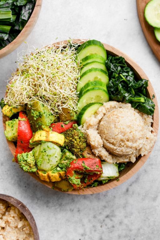 Pesto Quinoa and White Bean Buddha Bowl
