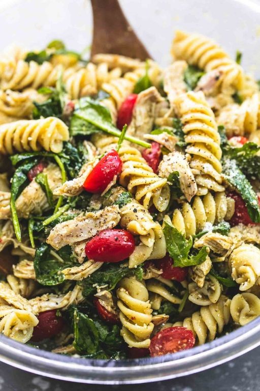 Pesto Rotisserie Chicken Pasta Salad