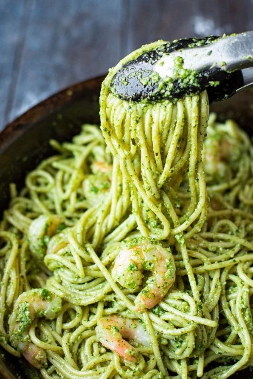 Pesto Shrimp Scampi
