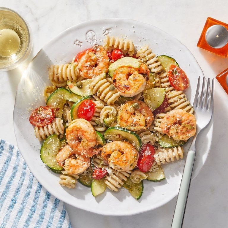 Pesto Shrimp Whole Wheat Pasta