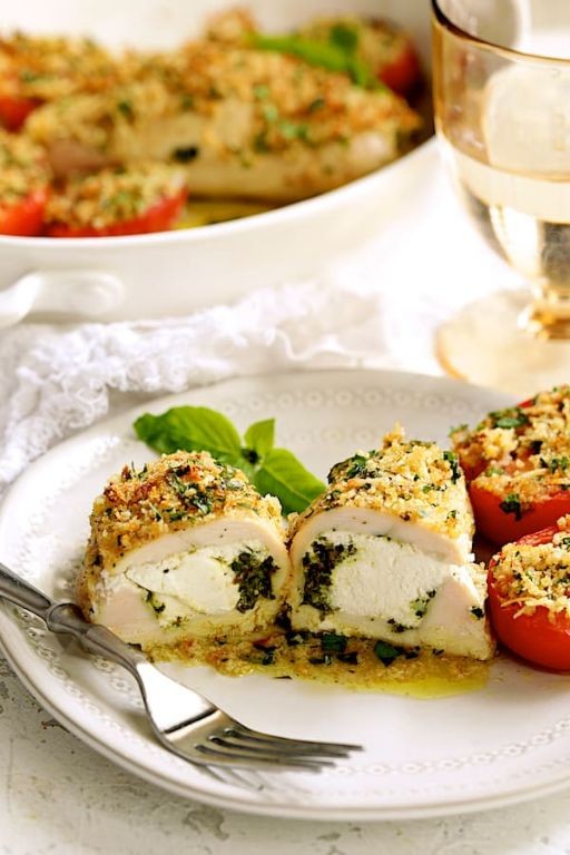 Pesto and Goat Cheese Stuffed Chicken Breast