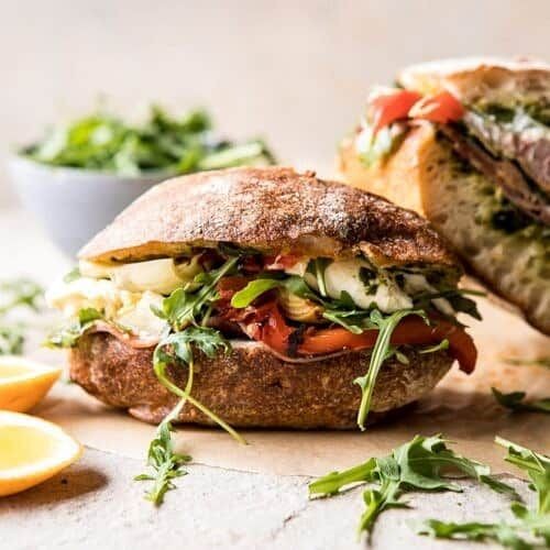 Pesto and Mozzarella Sandwich