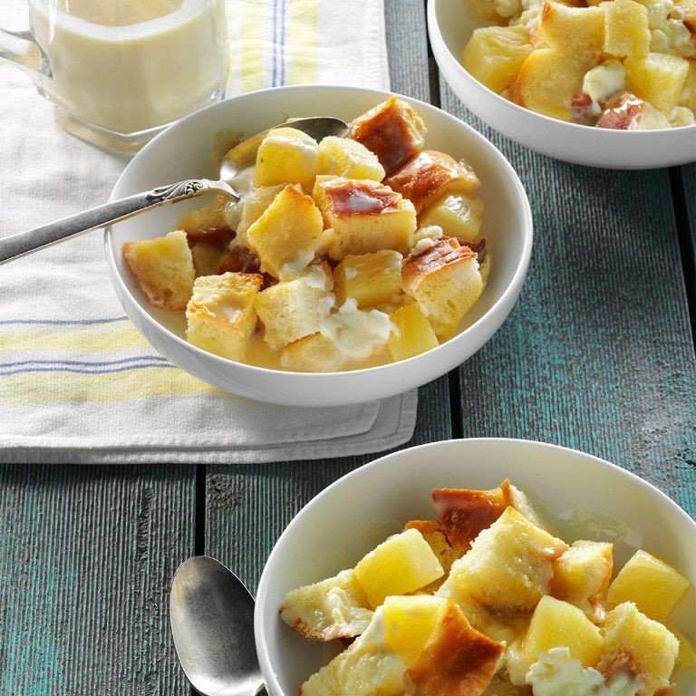 Pineapple Cheesecake Bread Pudding