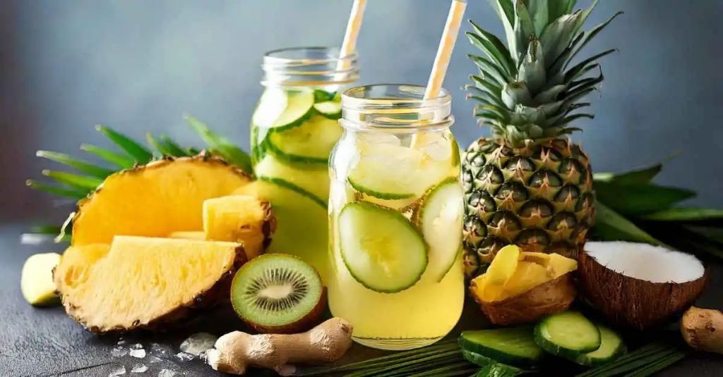 Pineapple Ginger Switchel with Coconut Water