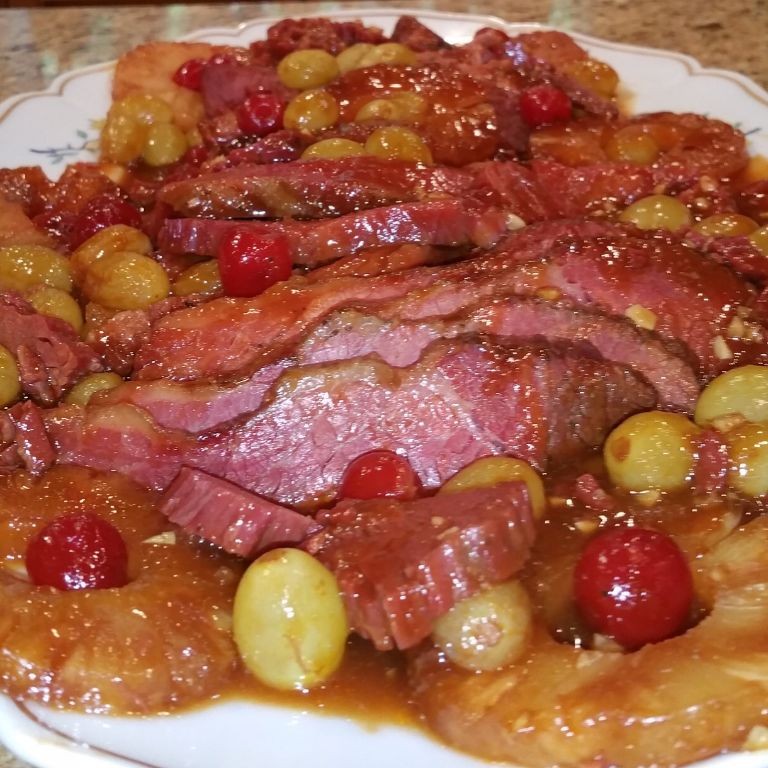 Pineapple Glazed Baked Corned Beef