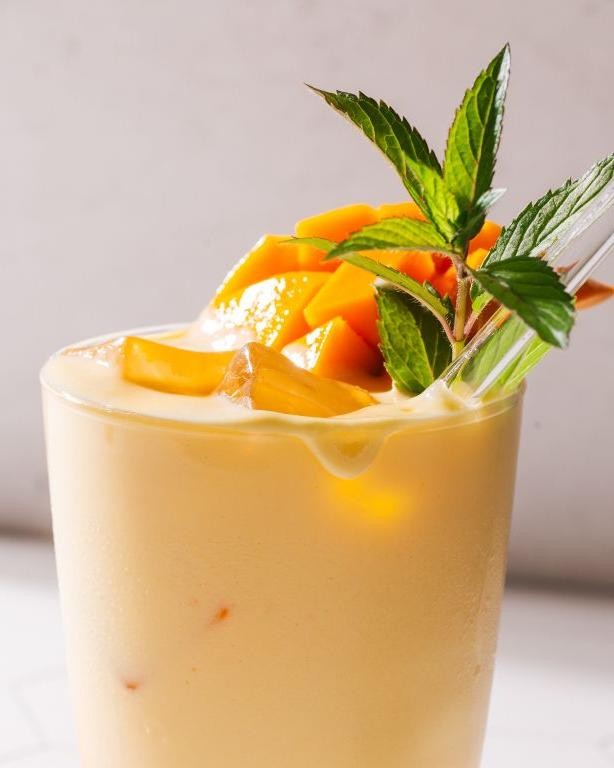 Pineapple Mango Lassi with Mint