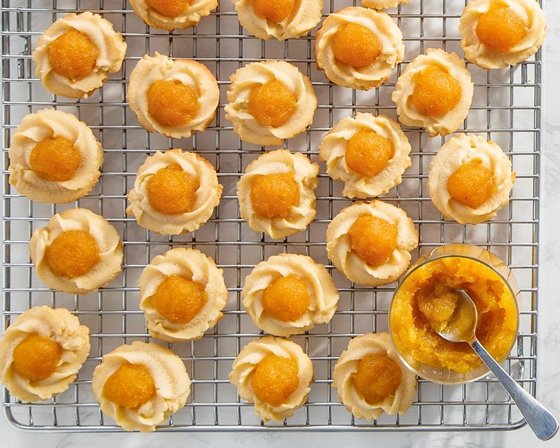 Pineapple jam thumbprint cookies