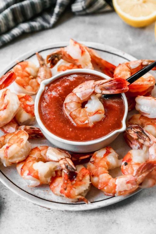 Pink Shrimp Cocktail with Spicy Dipping Sauce
