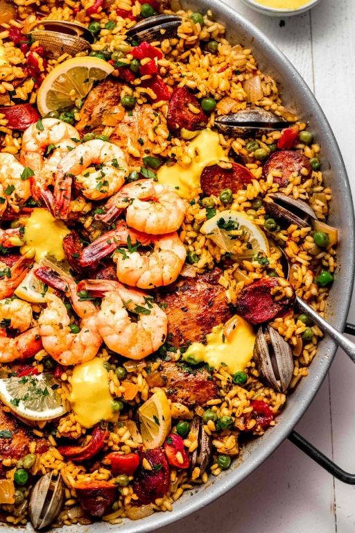 Pink Shrimp Paella with Saffron