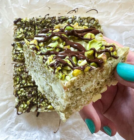 Pistachio Butter Rice Krispie Treats