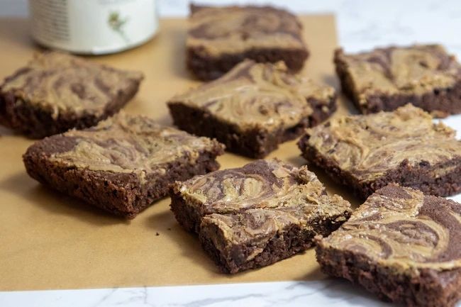 Pistachio Butter Swirl Brownies