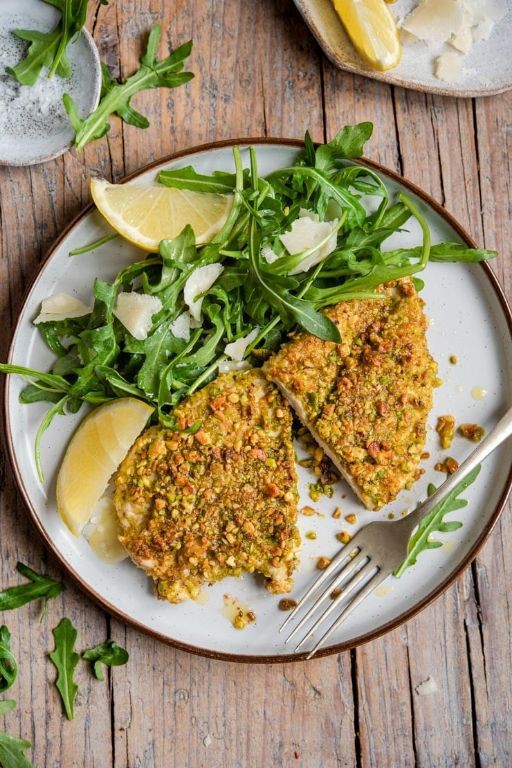 Pistachio Crusted Chicken with Lemon Butter Sauce