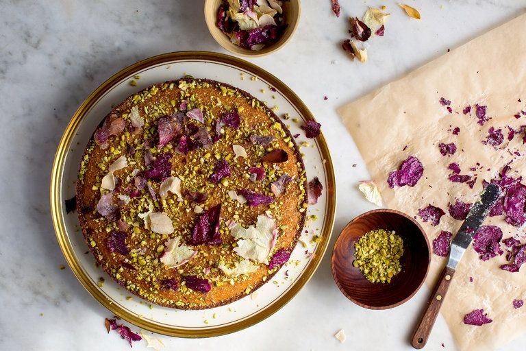 Pistachio Princess Cake with Rosewater Syrup