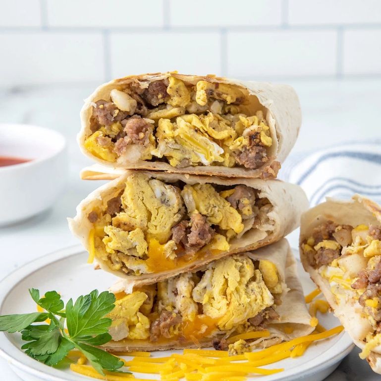 Pit Boss Griddle Breakfast Burritos with Sausage