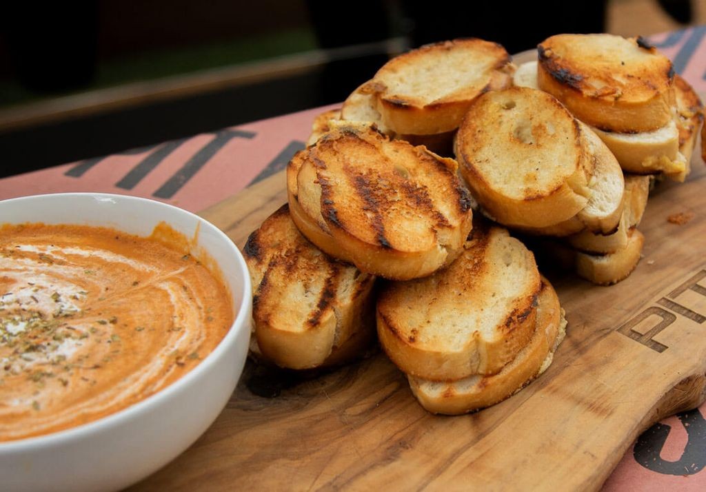 Pit Boss Griddle Grilled Cheese with Tomato Soup