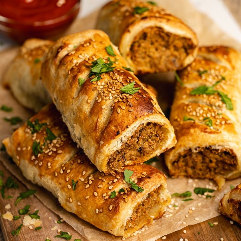 Plant-Based Puff Pastry Sausage Rolls