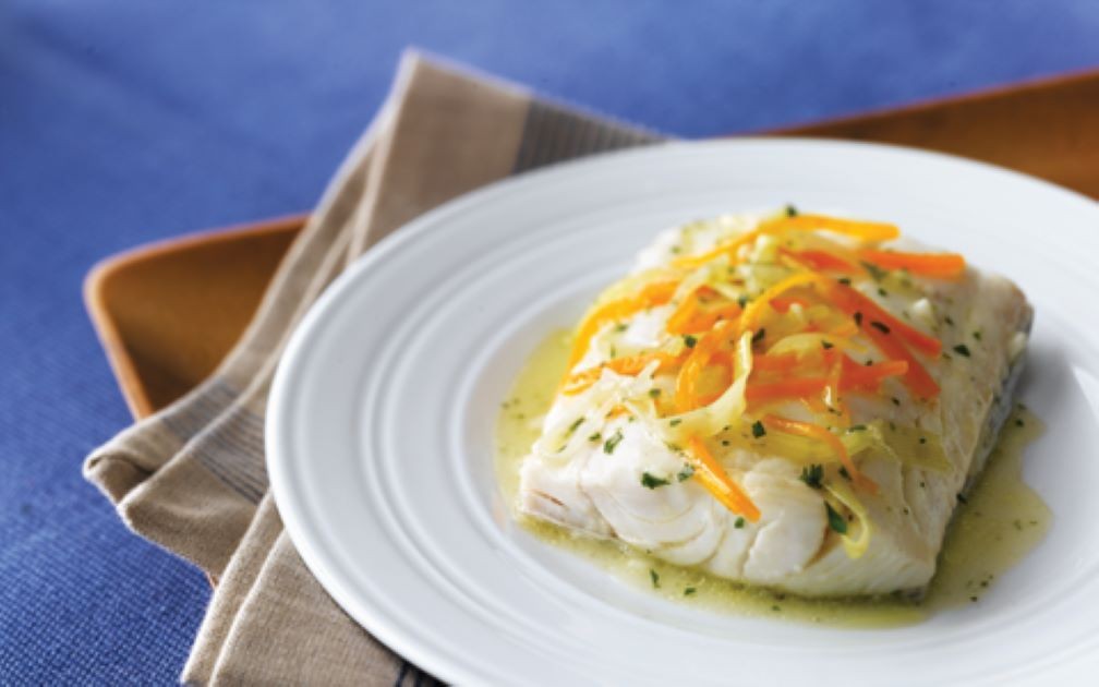Poached Haddock with Leeks and Carrots