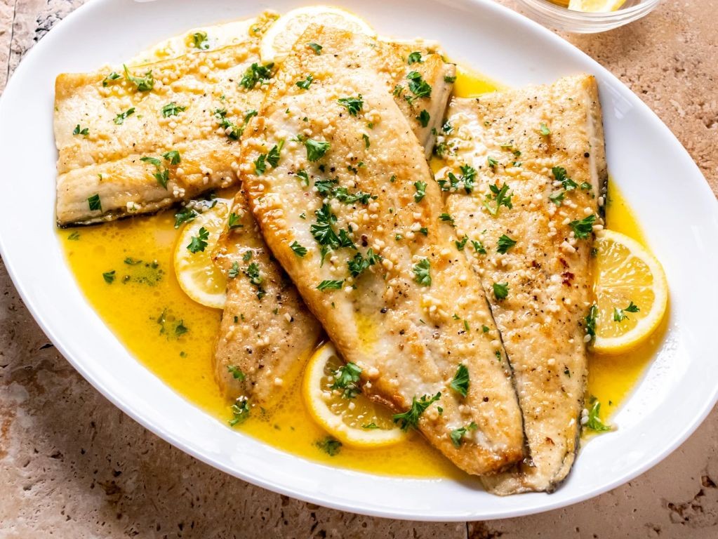 Poached Trout with Garlic and Butter Sauce