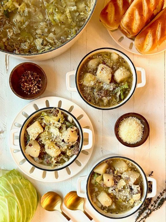 Polish Meatball Soup with Cabbage and Potatoes