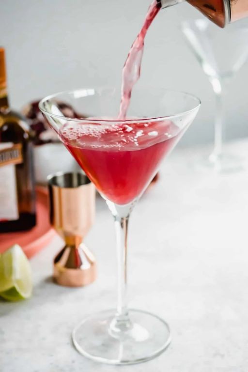 Pomegranate Raspberry Martini with a Tart Edge
