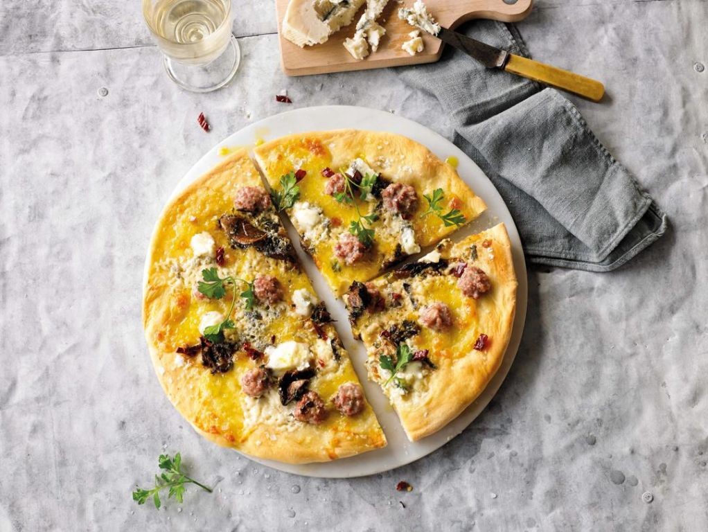 Porcini Mushroom and Blue Cheese Pizza