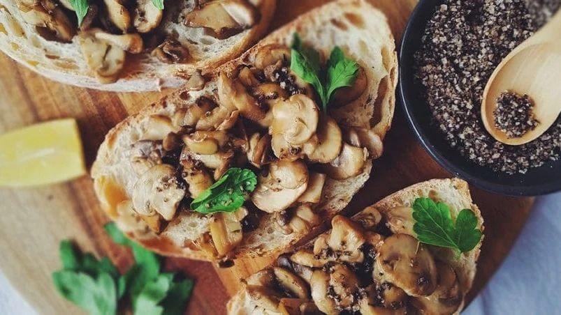 Porcini Mushroom and Parmesan Bruschetta