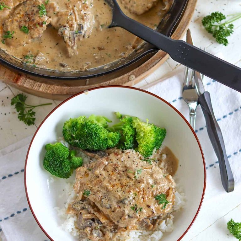 Pork Cube Steak and Rice Casserole