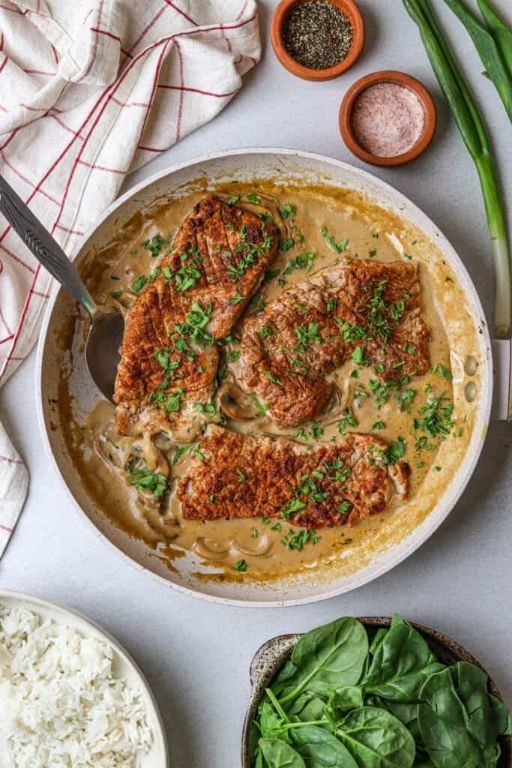 Pork Cube Steak with Creamy Mustard Sauce