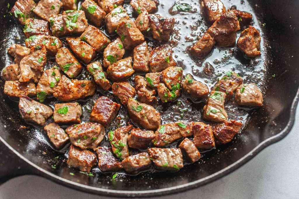 Pork Cube Steak with Garlic Herb Butter