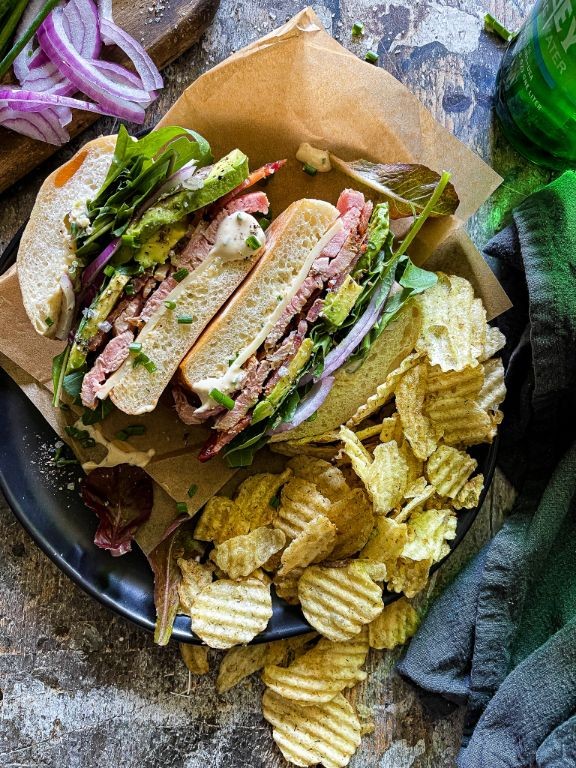 Pork Tenderloin Sandwich with Avocado Spread