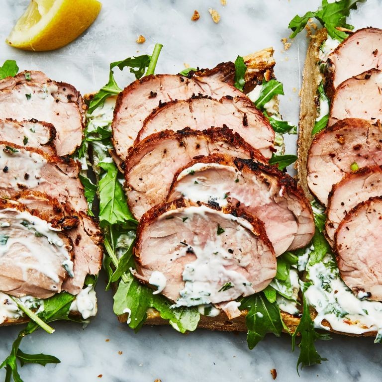 Pork Tenderloin Sandwich with Garlic Aioli