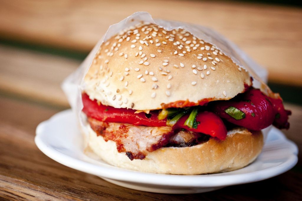 Pork Tenderloin Sandwich with Roasted Red Peppers