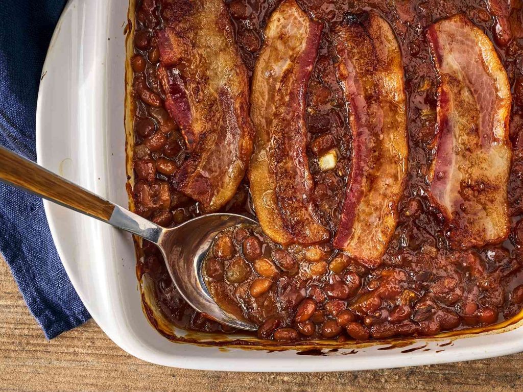 Pork and Beans with Rosemary Brown Sugar Glaze