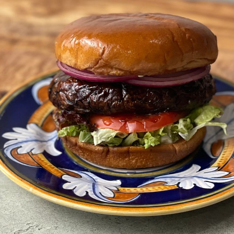 Portobello Mushroom Cap Burgers with Balsamic Glaze