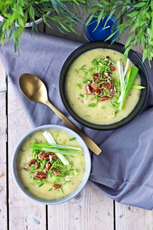 Potato and Leek Soup with Almond Milk