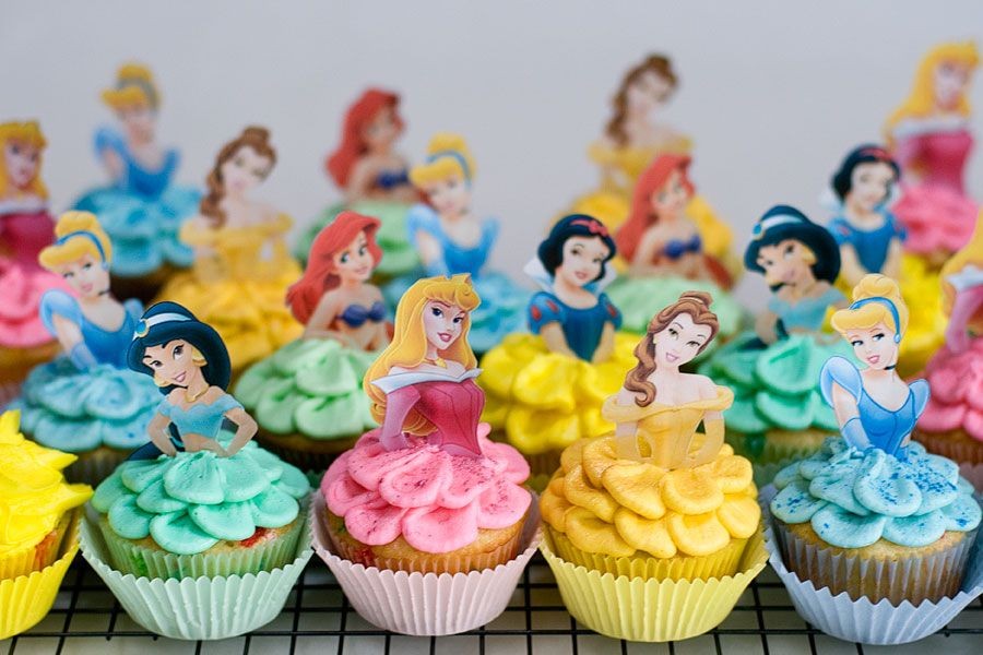 Princess Cake Cupcakes with Fondant Toppers