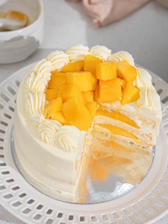 Princess Cake with Fresh Mango Layers