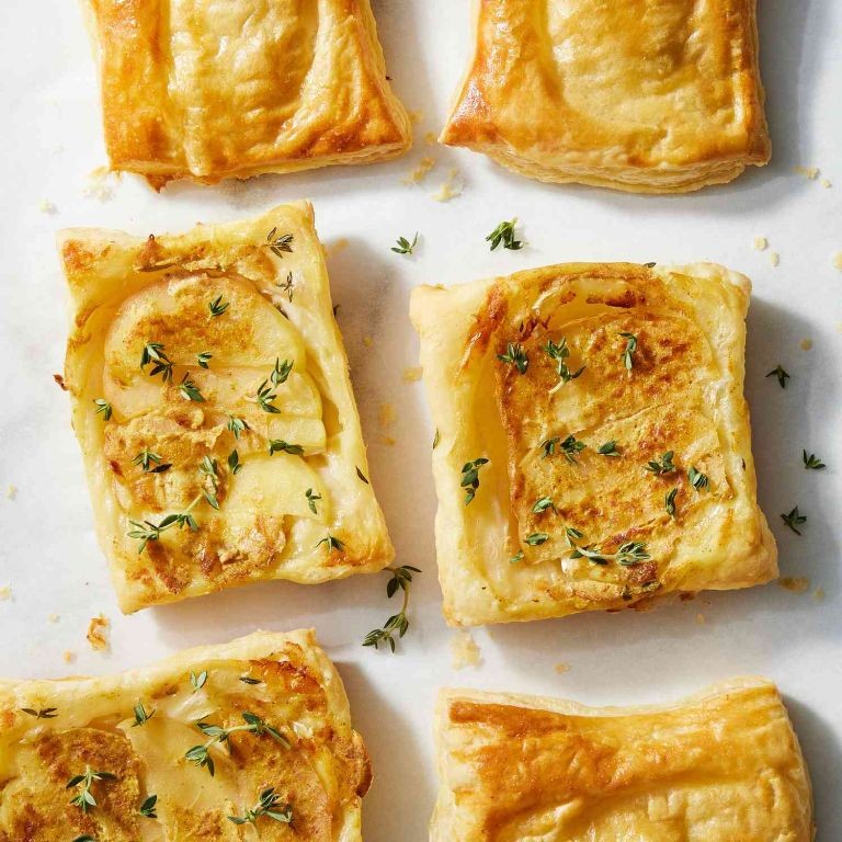 Puff pastry apple and brie tartlets