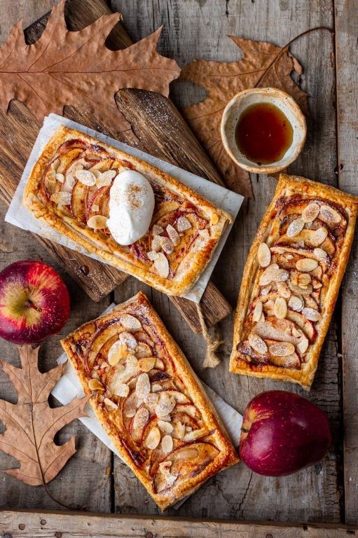 Puff pastry apple and pear tart