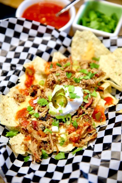 Pulled Pork Velveeta Queso Nachos
