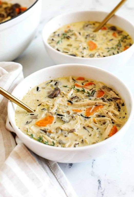 Pulled Rotisserie Chicken and Wild Rice Soup